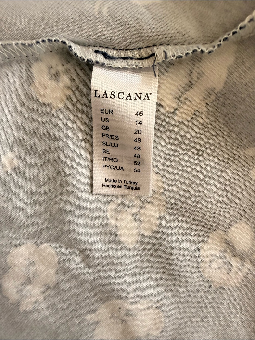Lascana Floral Fit & Flare Dress Size 14 Blue White Sleeveless - Picture 8 of 8